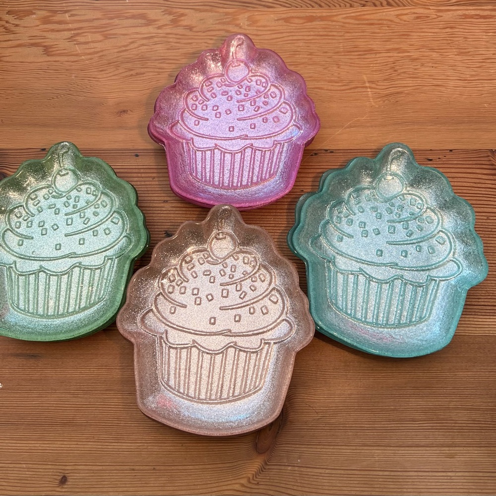 8-Glass Cupcake Dessert Plates - Picture 2 of 8